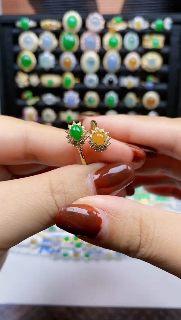 银S925镶嵌戒指翡翠115