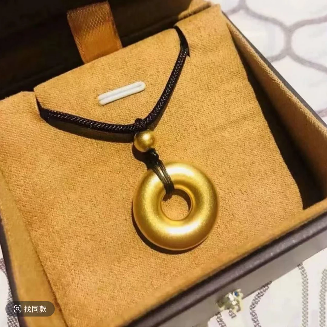 合金项链 【平安扣项链】手工时尚复古编织编绳古法金色素款