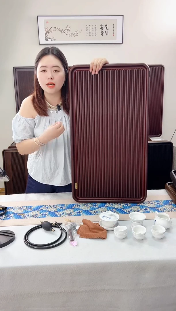 海川茶盘（红色）80*45*4cm+六配件