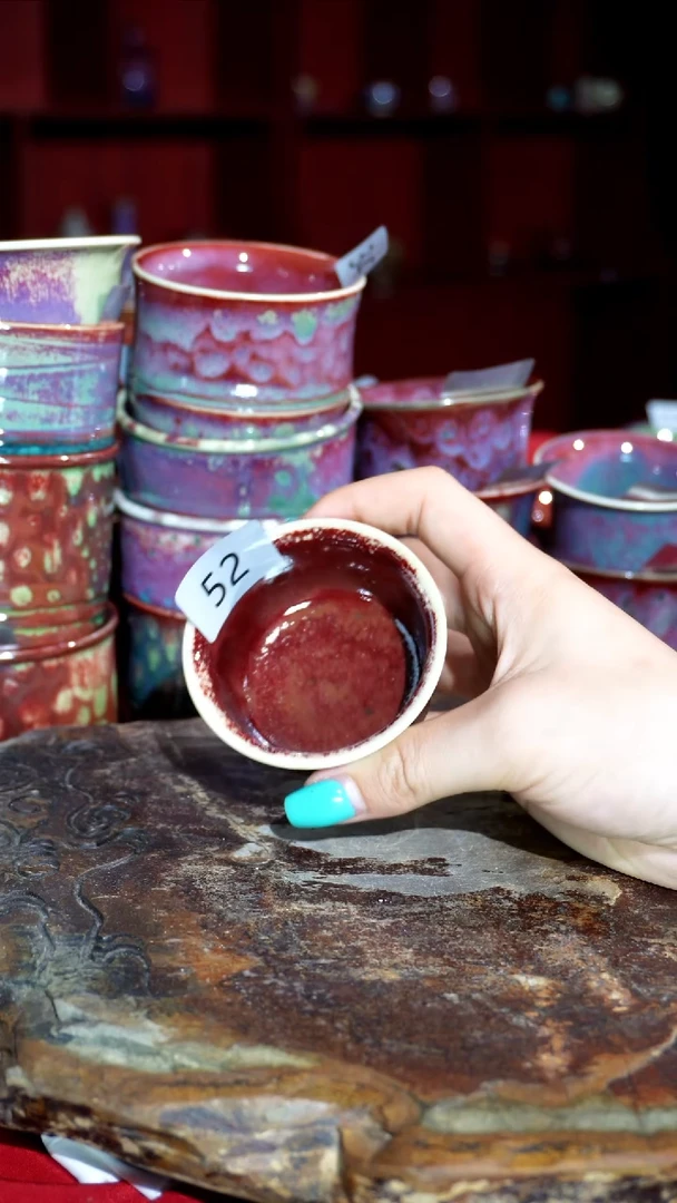 摆件 精品窑变钧瓷茶器