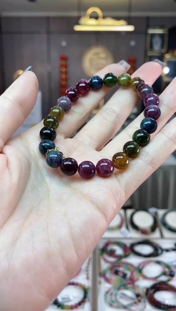 【闪购商品】碧玺单圈手串8mm+未镶嵌一物一证dan