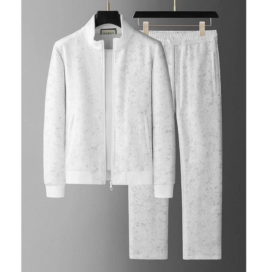 BALEYSWO秋季男休闲套装潮流时尚欧货新款立领卫衣帅气男士两件套