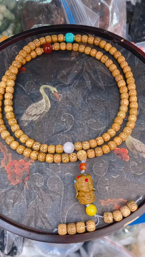 菩提根/象牙果吊坠星月108项链