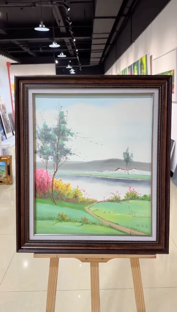 精品手绘油画作品《风景》50*60内框发