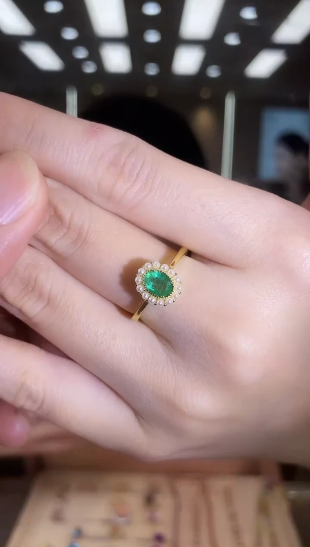 银S925镶嵌戒指祖母绿09