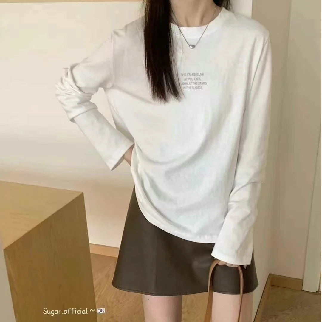 【莉莉严选】简约小字母显瘦百搭圆领T恤