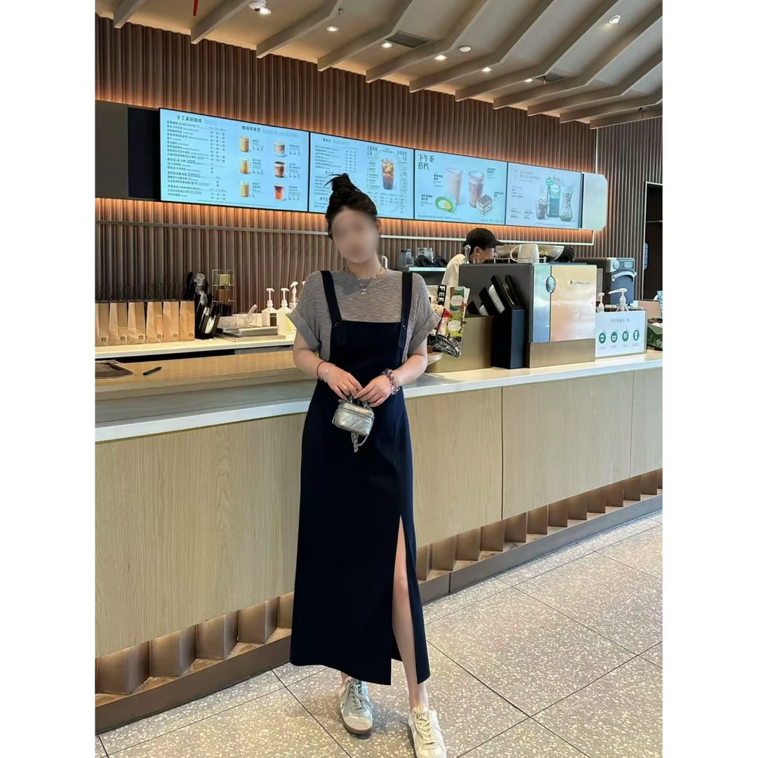 【苹果现货】XQ2482夏季新款休闲显瘦百搭背带连衣裙