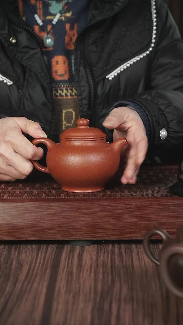 【闪购商品】紫砂茶壶xj  红降坡  掇只