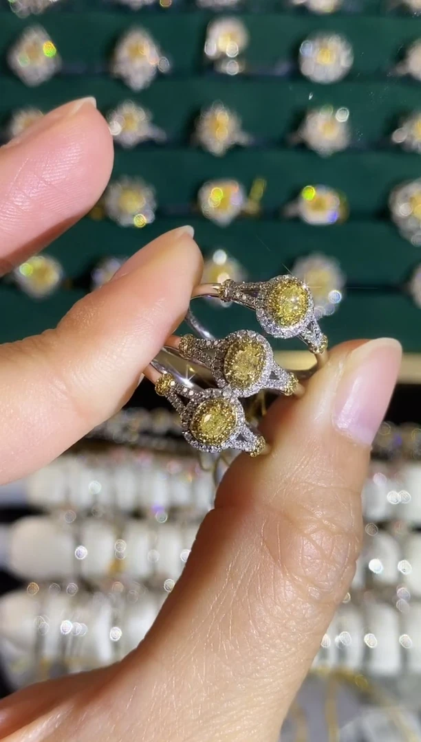 18K金镶嵌戒指钻石多样性发一