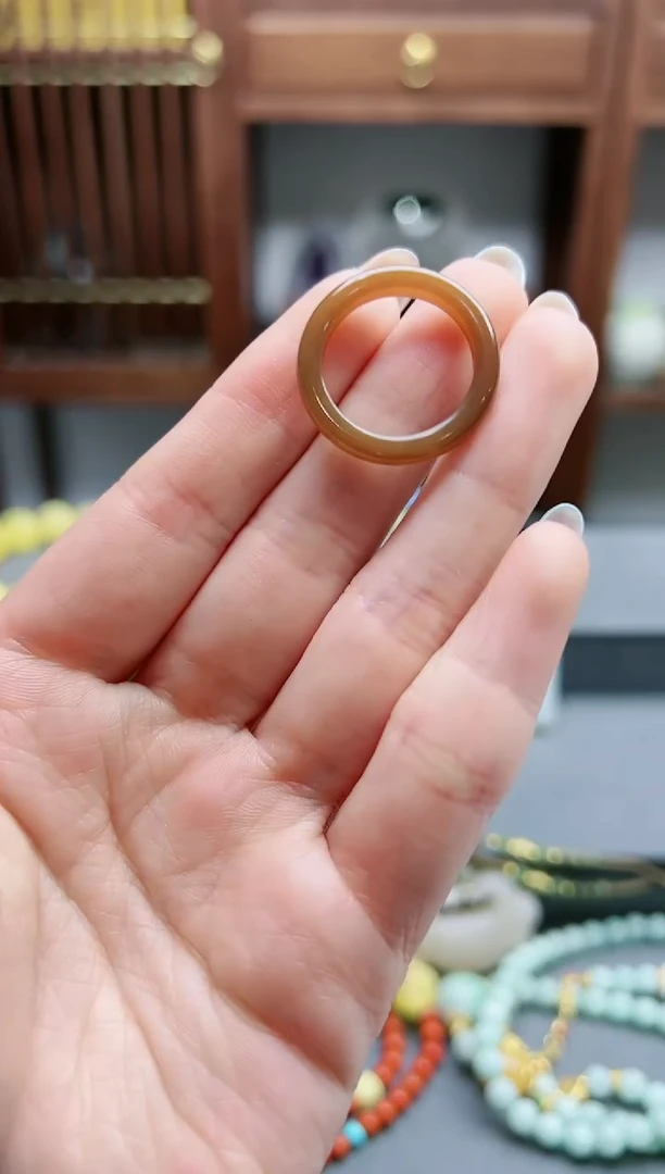 【闪购商品】和田玉指环未镶嵌糖料指环17-18号*1 BDD