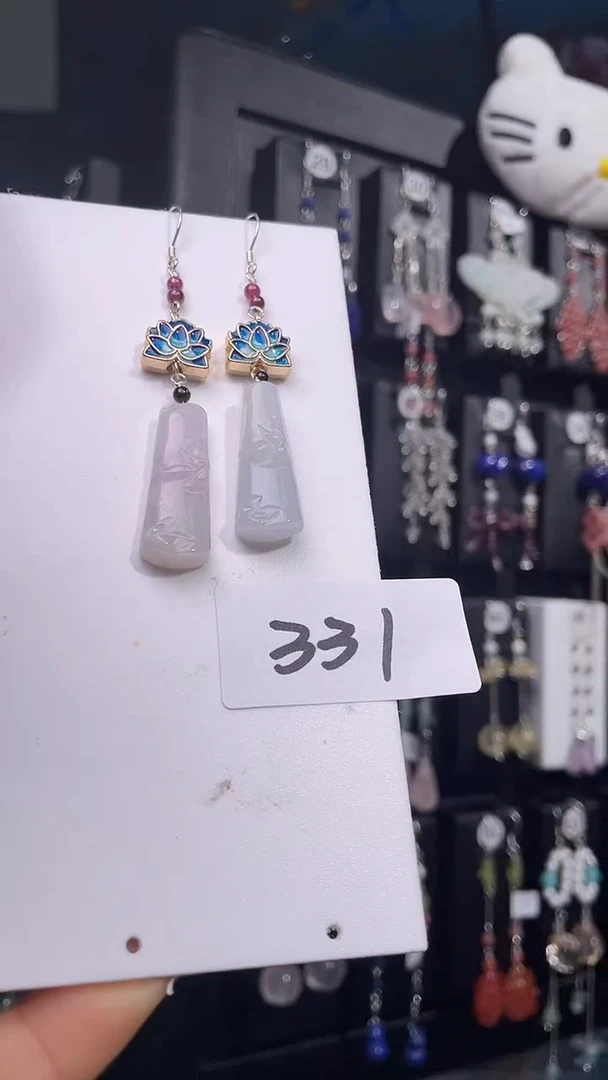 银S925镶嵌耳饰紫晶喜欢拍