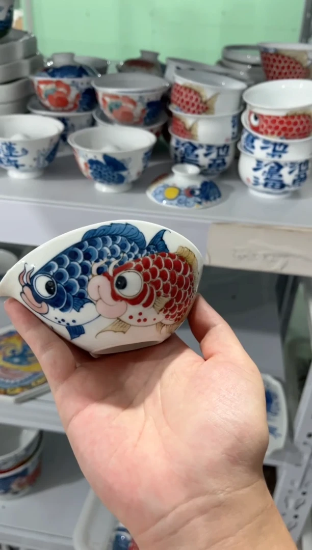 拙明院（微瑕价格）三鱼公道杯