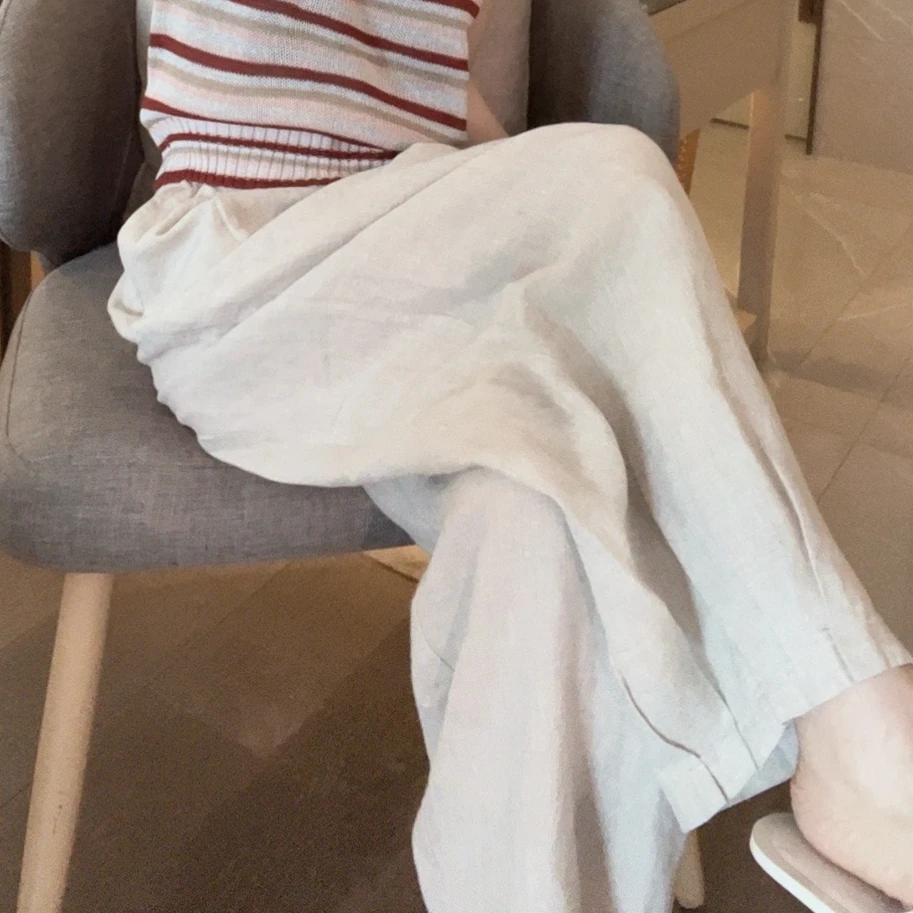 【悦悦专属】雨露亚麻宽松显瘦时尚休闲裤S8066