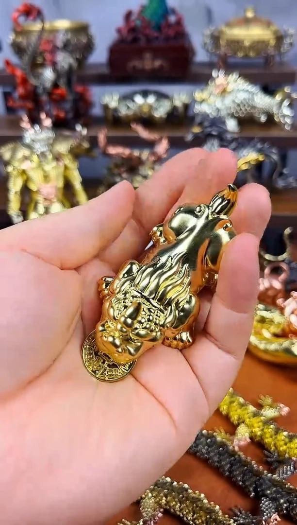 咬钱貔貅黄铜摆件实心