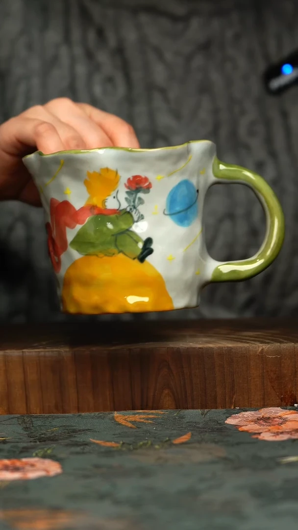 杯釉下彩手工手绘同款陶器