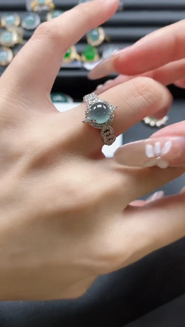 【闪购商品】翡翠戒指银S925镶嵌51151