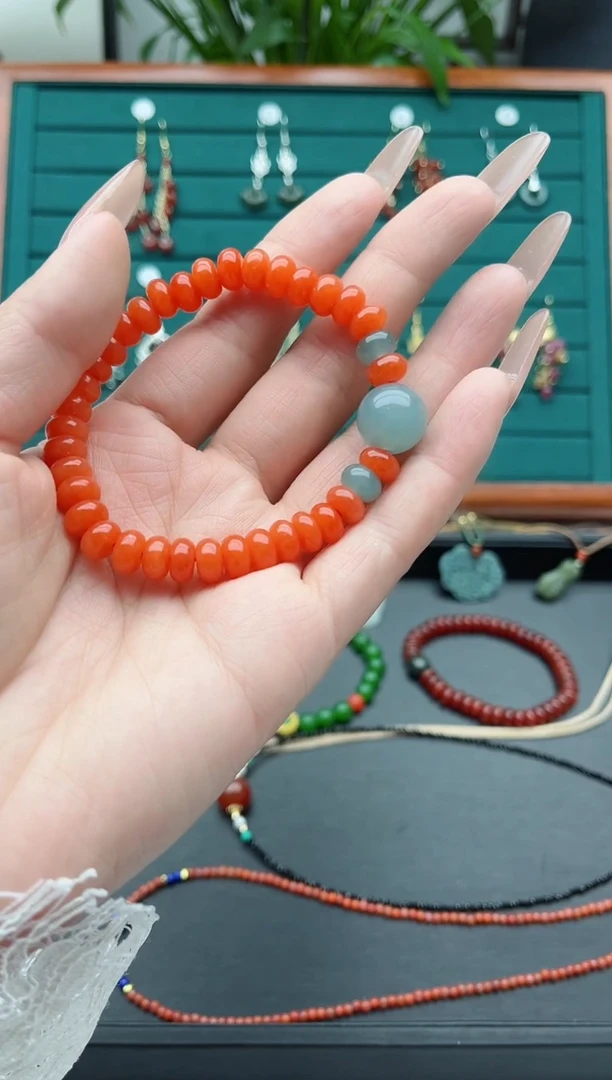 【闪购商品】玛瑙/玉髓手链未镶嵌000橙红色
