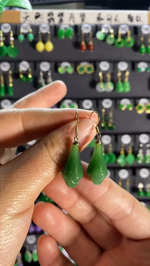 【闪购商品】和田玉耳饰银S925镶嵌036