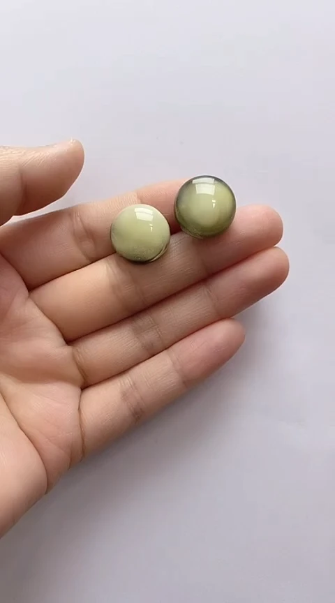 【闪购商品】琥珀裸石银S925镶嵌琥珀耳钉