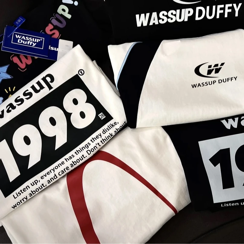 【042-049】夏季重磅纯棉短袖T恤女设计款潮牌印花t恤百搭圆领上衣