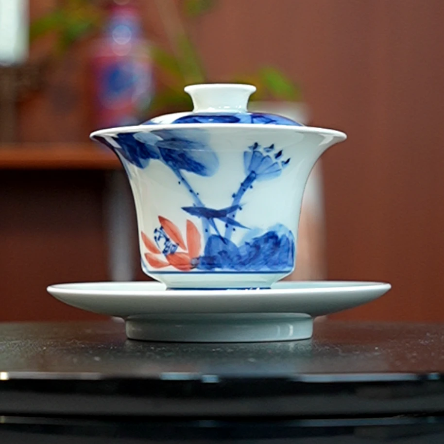 12.28/萧御/青花马蹄三才盖碗