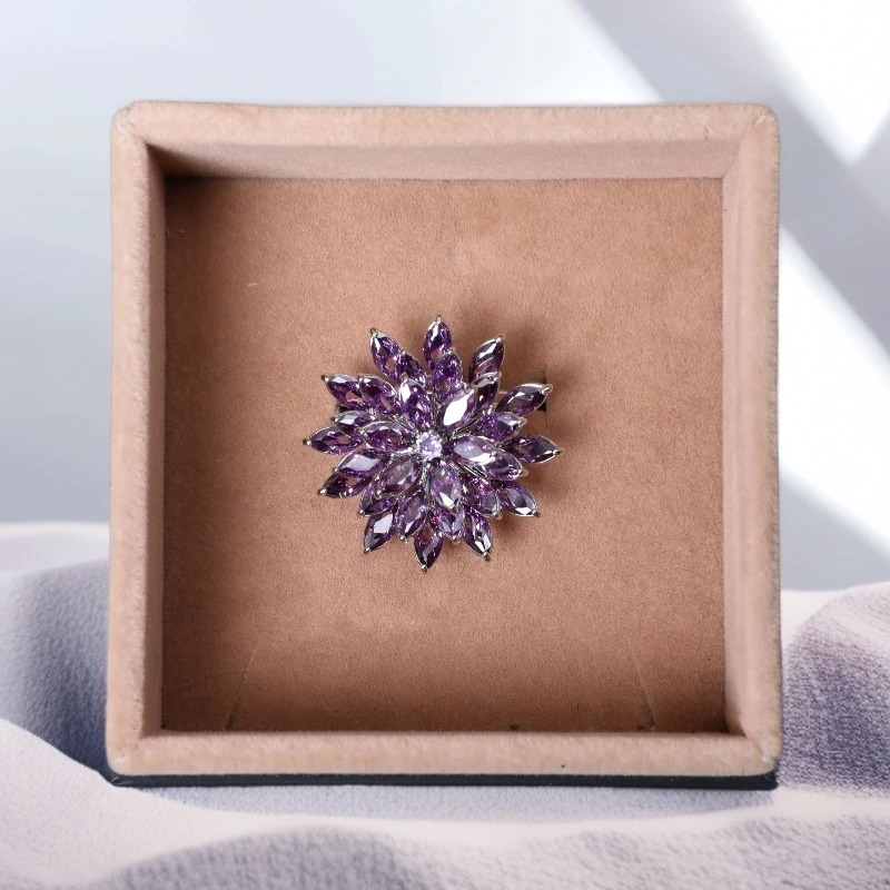 铜合金锆石胸针 【大促福利】赢智尚雪莲胸针百搭吸睛Z8BEDSG003R5