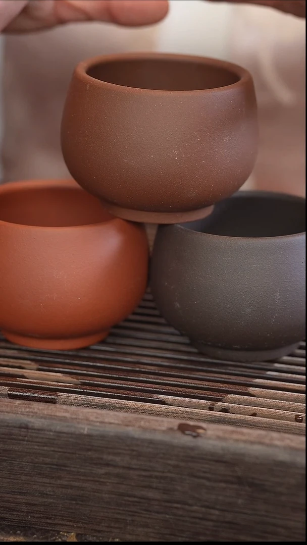 茶壶紫砂【发三个杯子】北红赤铁 变色龙 黑金砂 200c【缸杯】