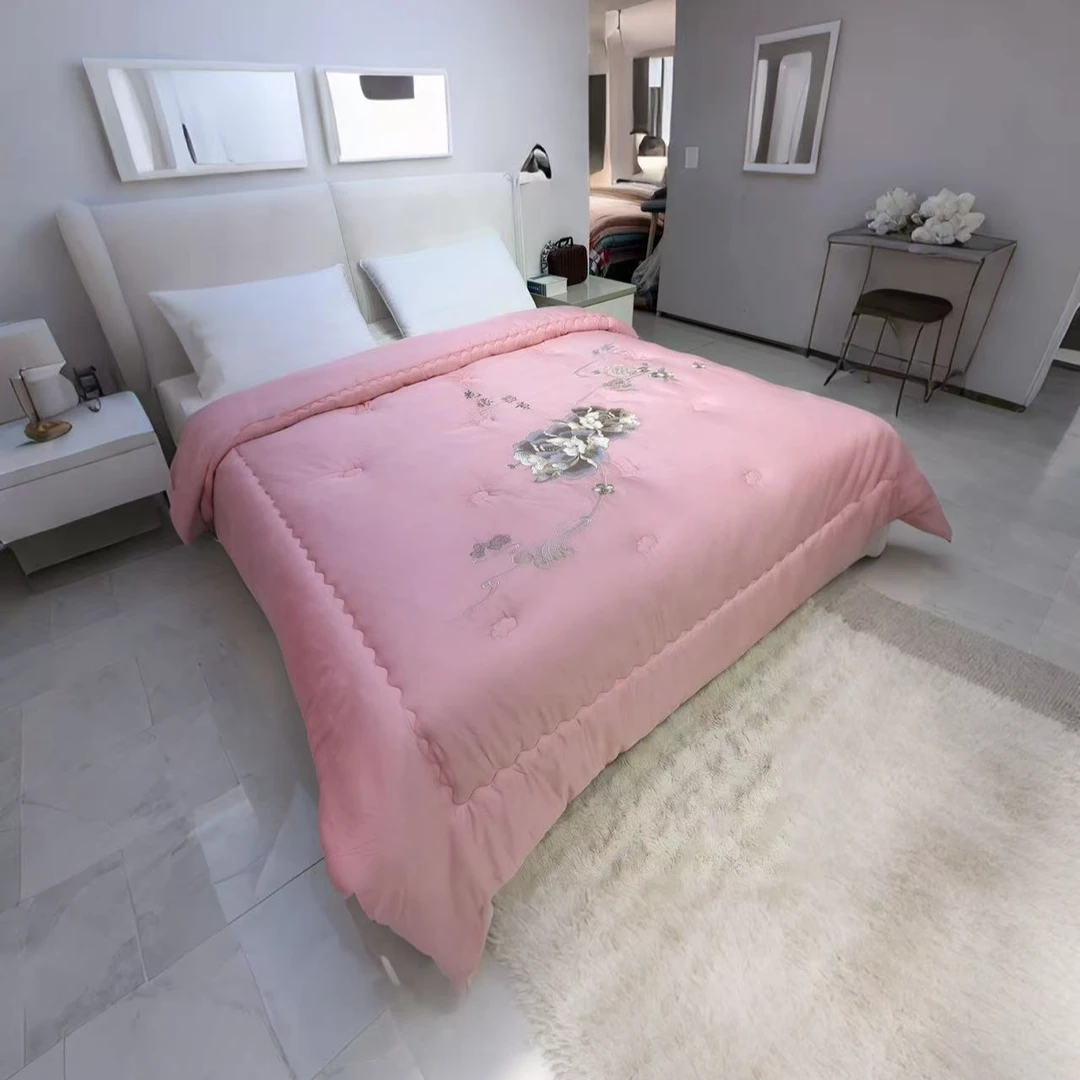 花嫁喜事刺绣大豆被芯高档结婚婚房喜庆大红结婚喜被子【黄一恒】