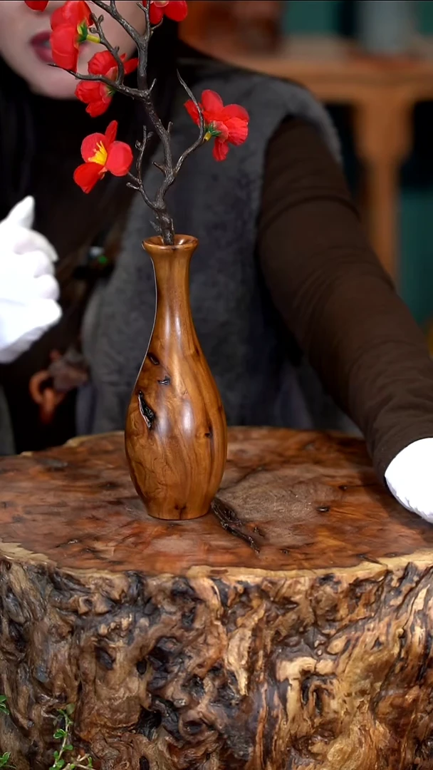 木雷击枣木玉净瓶（带花）