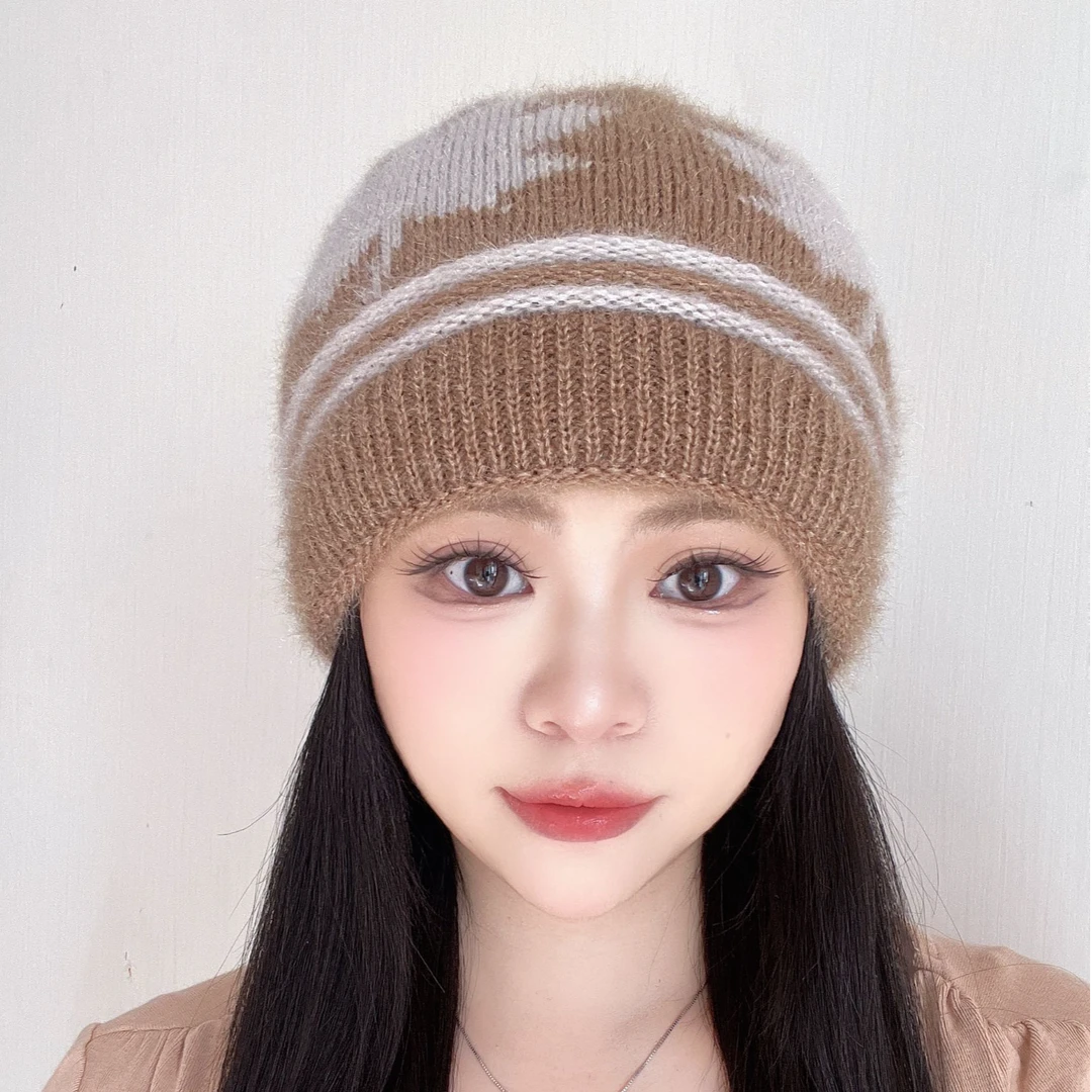 冬季枫叶新款双层加绒加厚保暖帽