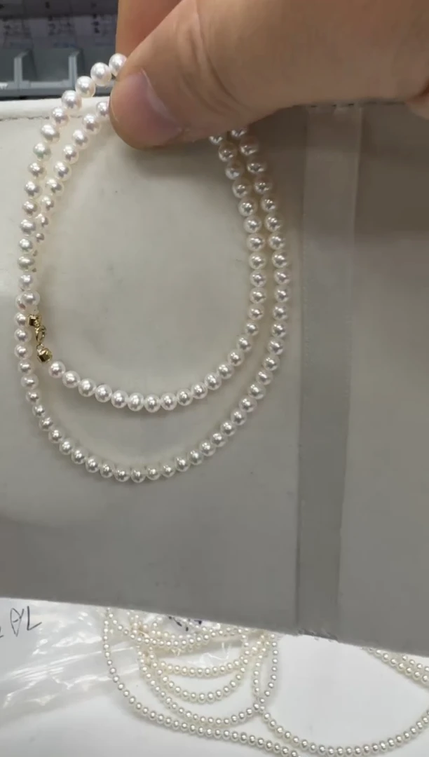 【闪购商品】淡水珍珠项链18K金镶嵌4-5mm 毕业款