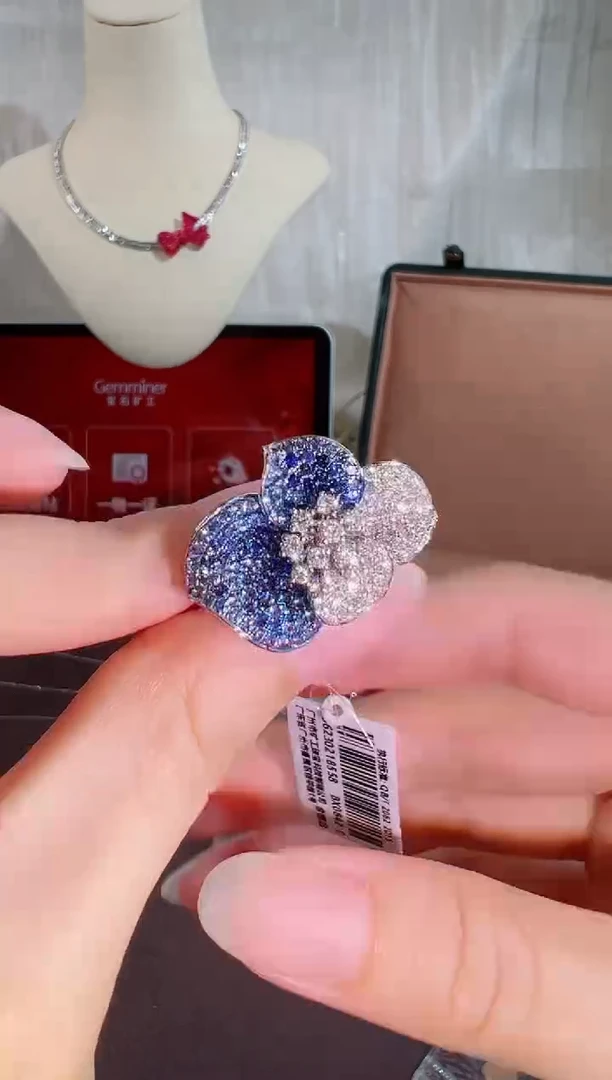 蓝宝石颈饰18K金镶嵌BX0842-D#-W#37