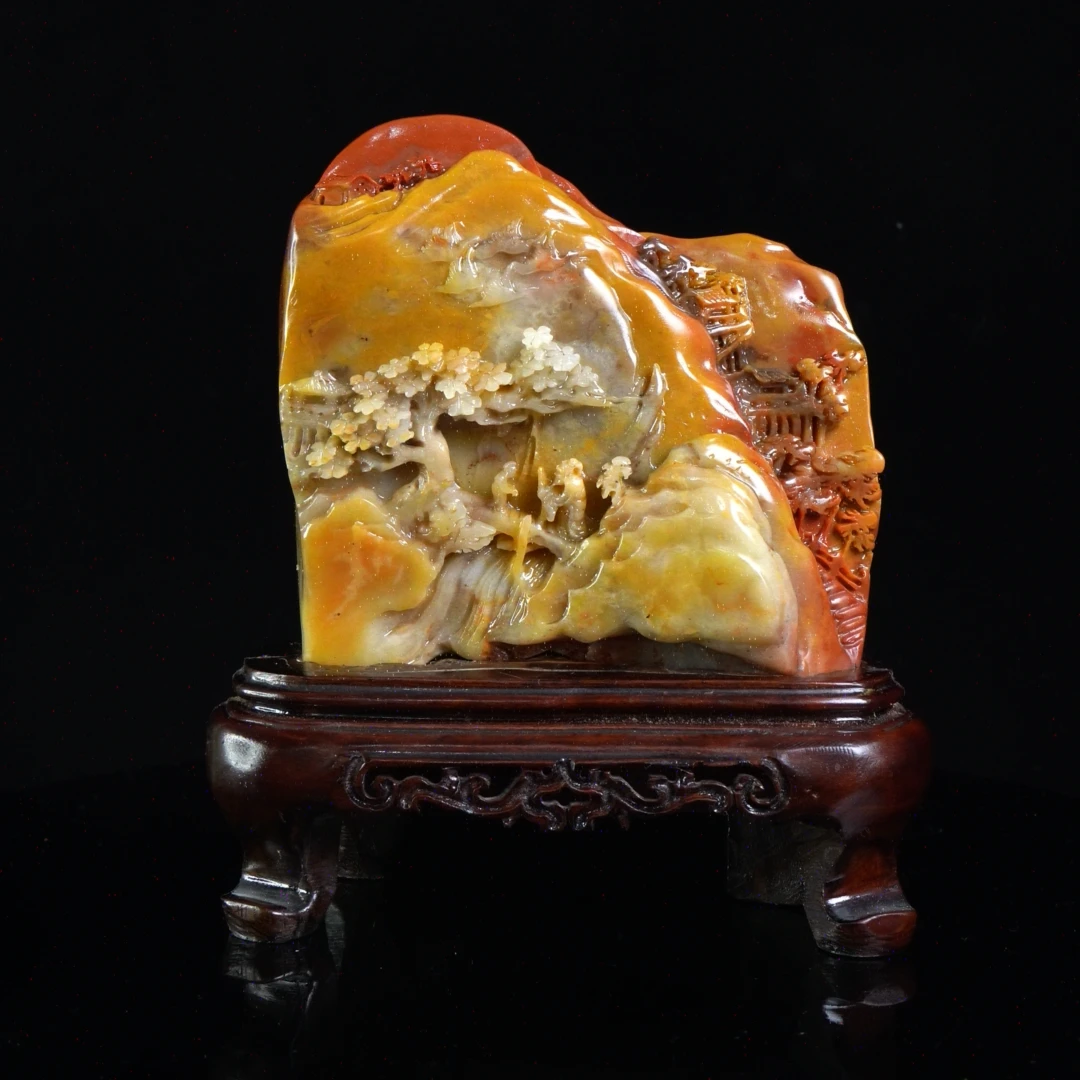 Lot.8.马背石山中访友摆件894.1克12.5x12.1x4.5cm