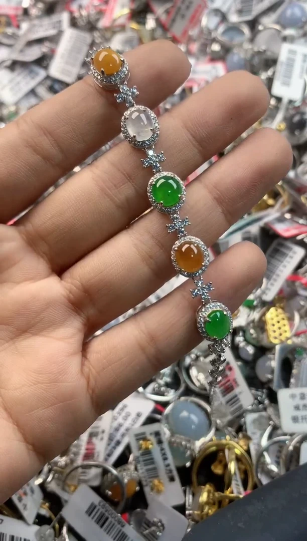 银S925镶嵌戒指翡翠16-16-16     2