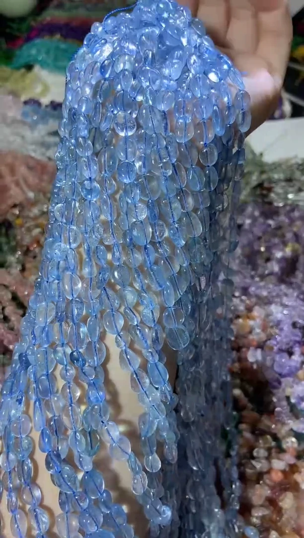 水晶珠宝半成品未镶嵌随形大海蓝宝