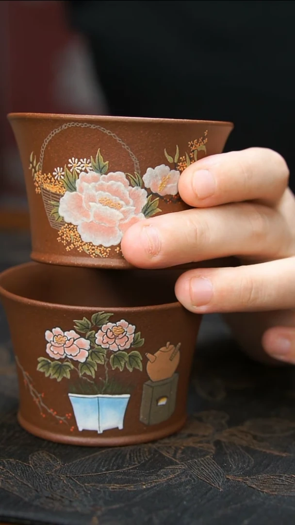 茶壶紫砂一对红清水杯