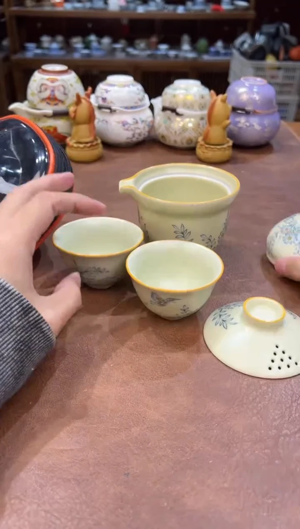 真的很便宜会开片的旅行茶具