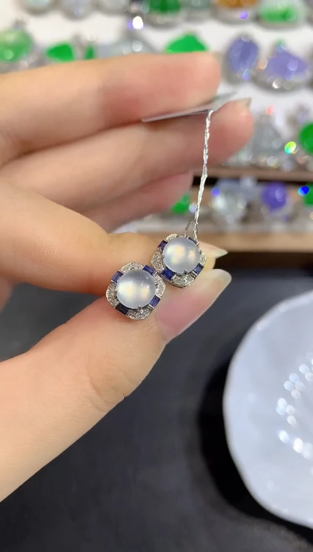 颈饰18K金镶嵌翡翠80-耳饰