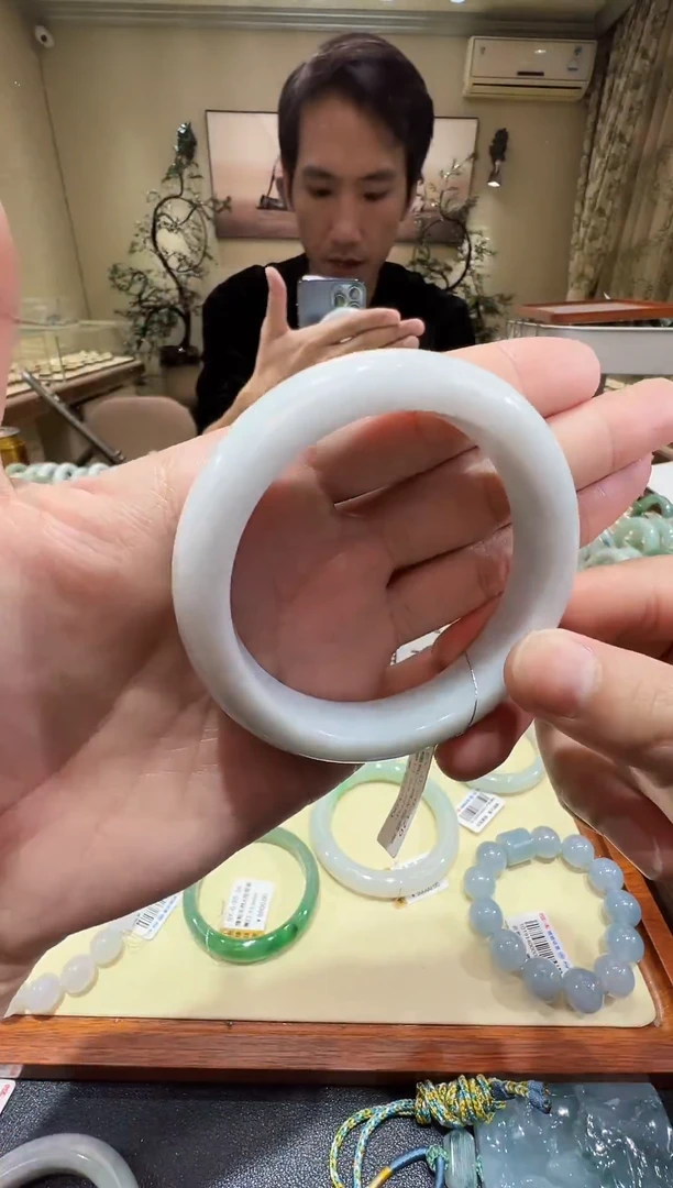 纯天然缅甸A货翡翠手镯58-59mm-90120号