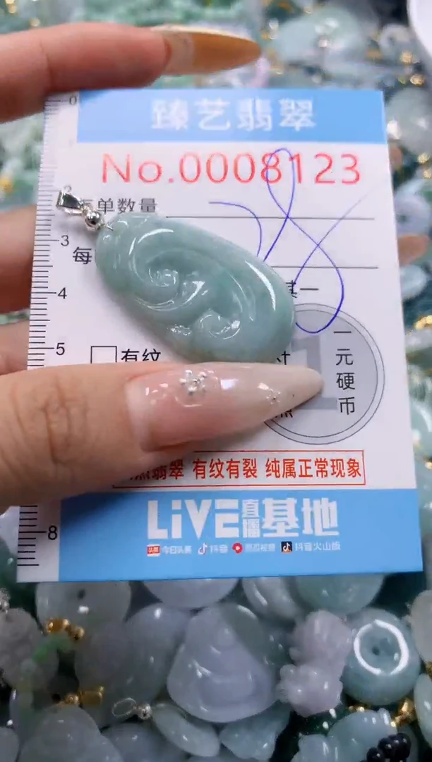 翡翠未镶嵌颈饰含绳008123