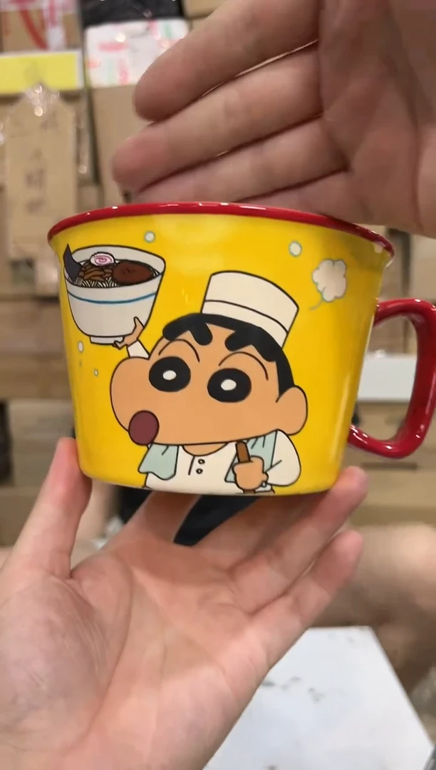 瓷片黄色小新厨师泡面碗