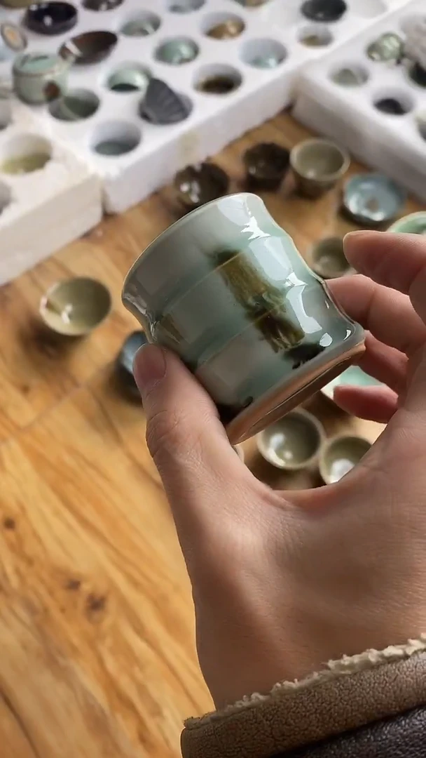 【山隐青瓷】龙窑柴烧杯子    全品