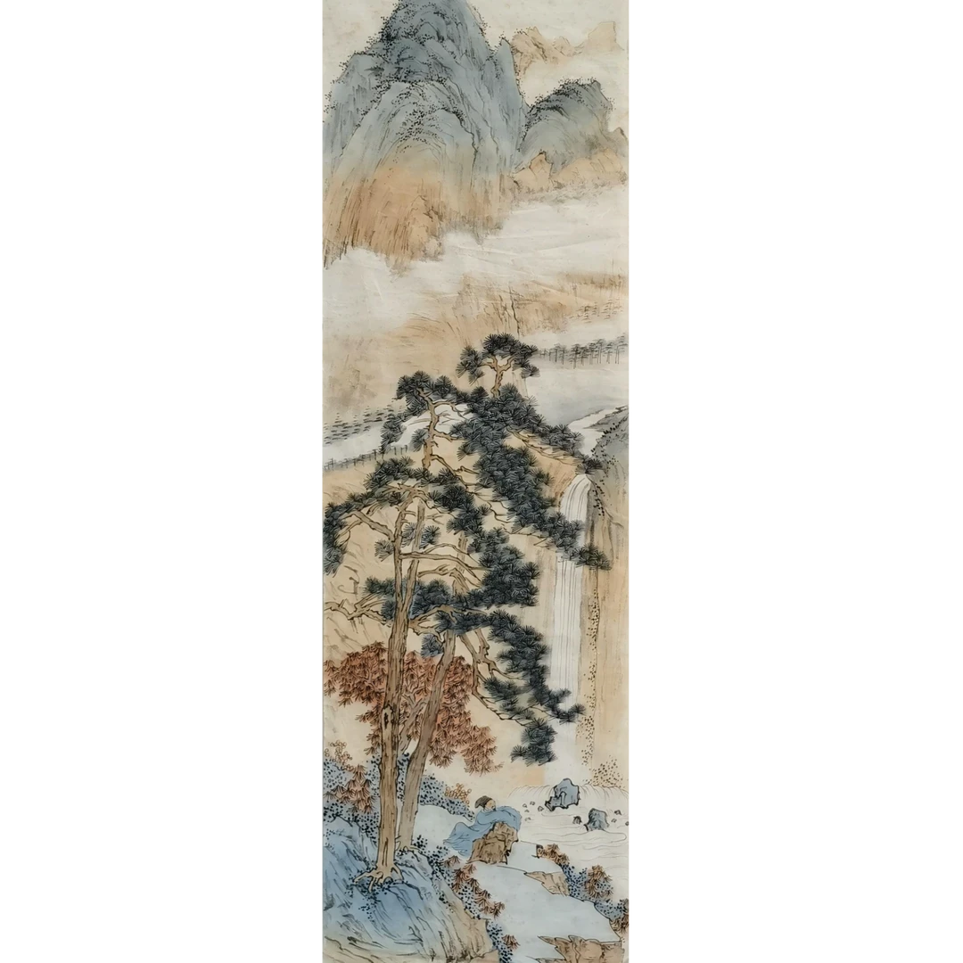 【辽拍】V250709-2-609《山水人物》（3.8平尺）纸本镜心 yy1210w