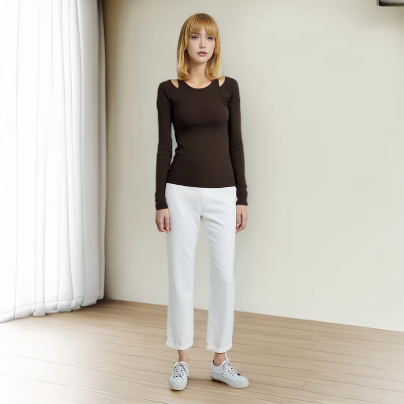 【DANDAN】毛针织衫纯色套头百搭春秋长袖圆领紧身上衣保暖高腰显瘦