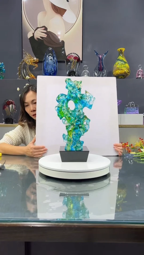 手工艺品琉璃 水晶琉璃摆件1个
