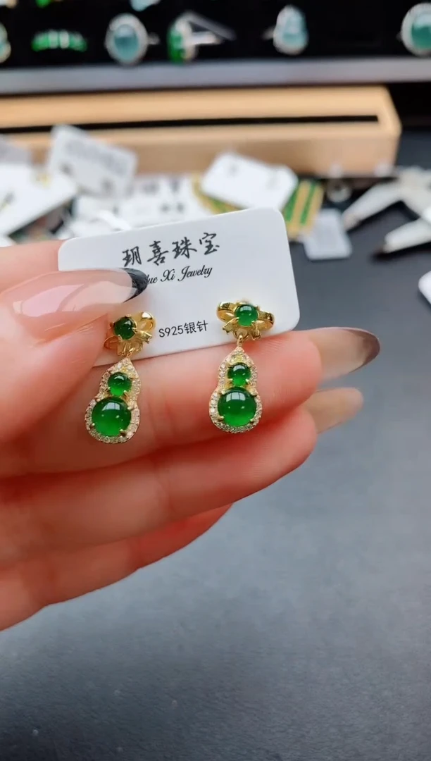 银S925镶嵌戒指翡翠1