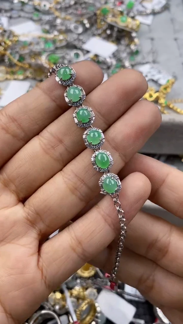 银S925镶嵌戒指翡翠15            1