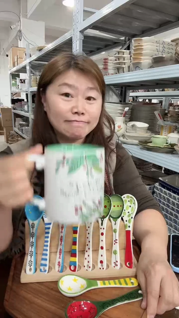 陶瓷圣诞树叶大马克杯