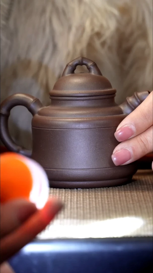 紫砂茶盏深井紫泥竹鼎170CC