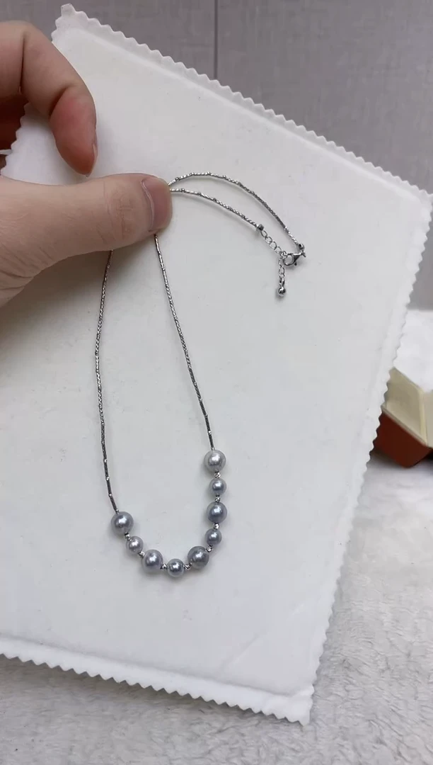 颈饰银S925镶嵌海水珍珠